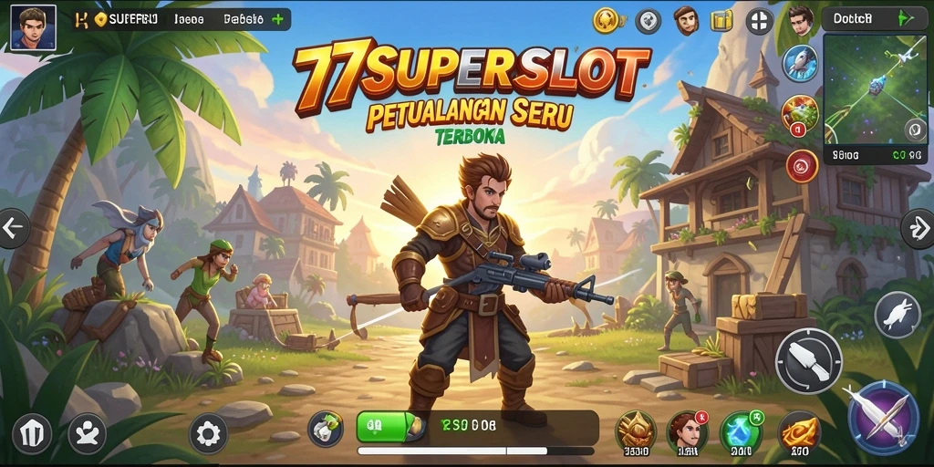 Tangkapan layar 77SUPERSLOT menampilkan aksi petualangan di dunia terbuka.