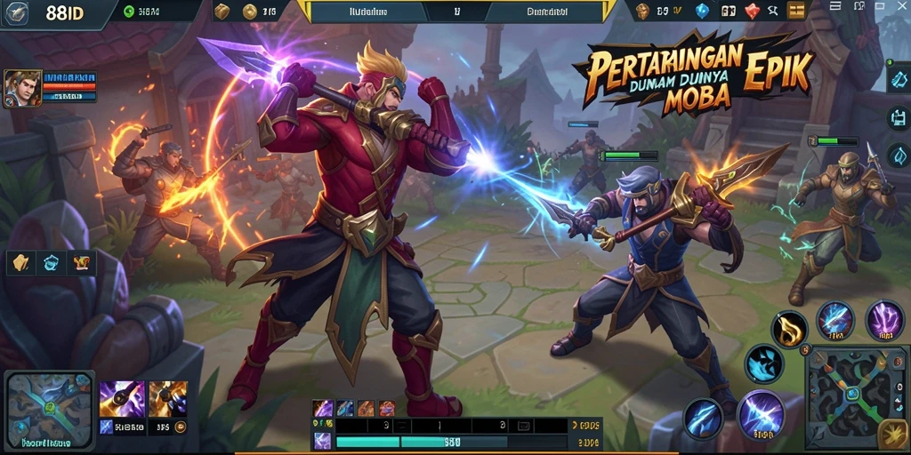 Screenshot dari gameplay seru 88ID, menunjukkan pertarungan tim yang intens.
