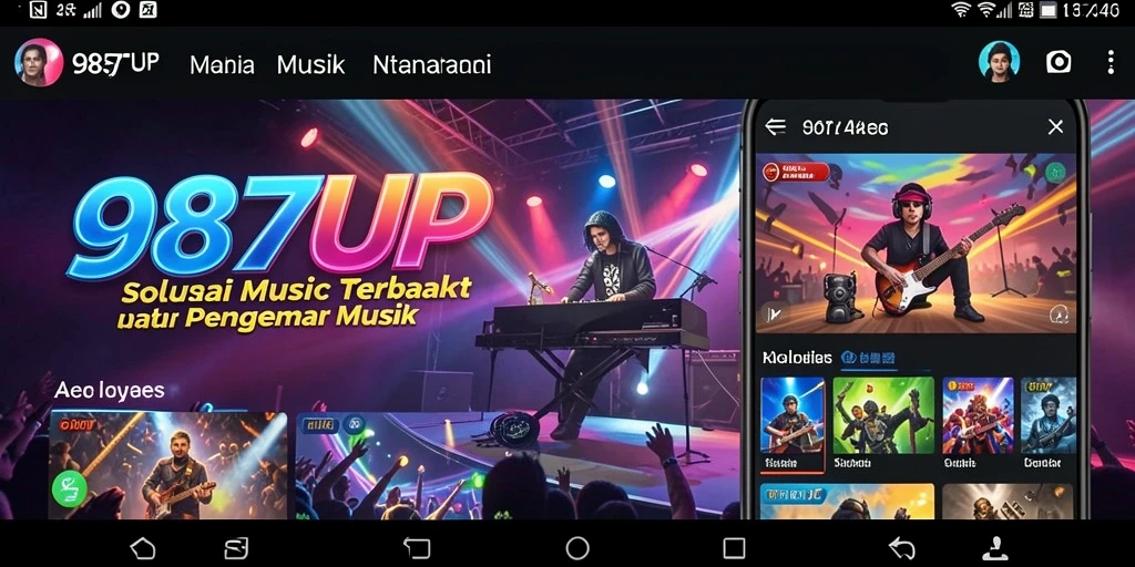 Screenshot utama 987UP menampilkan gameplay interaktif yang menarik.