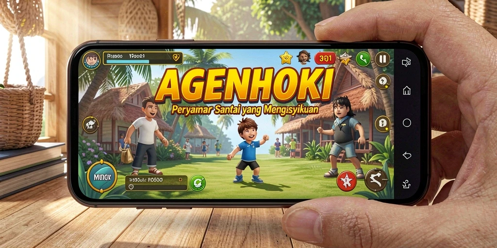 Tampilan gameplay AGENHOKI yang menarik dan penuh warna.