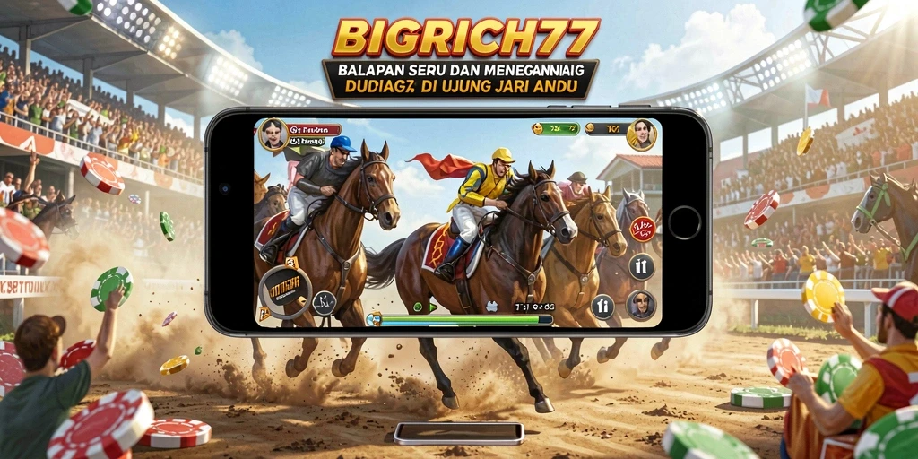 Screenshot gameplay BIGRICH77 menampilkan aksi balapan yang mendebarkan.