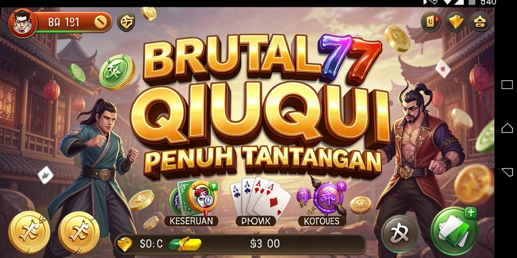 Tampilan gameplay QiuQiu yang seru dalam BRUTAL77.