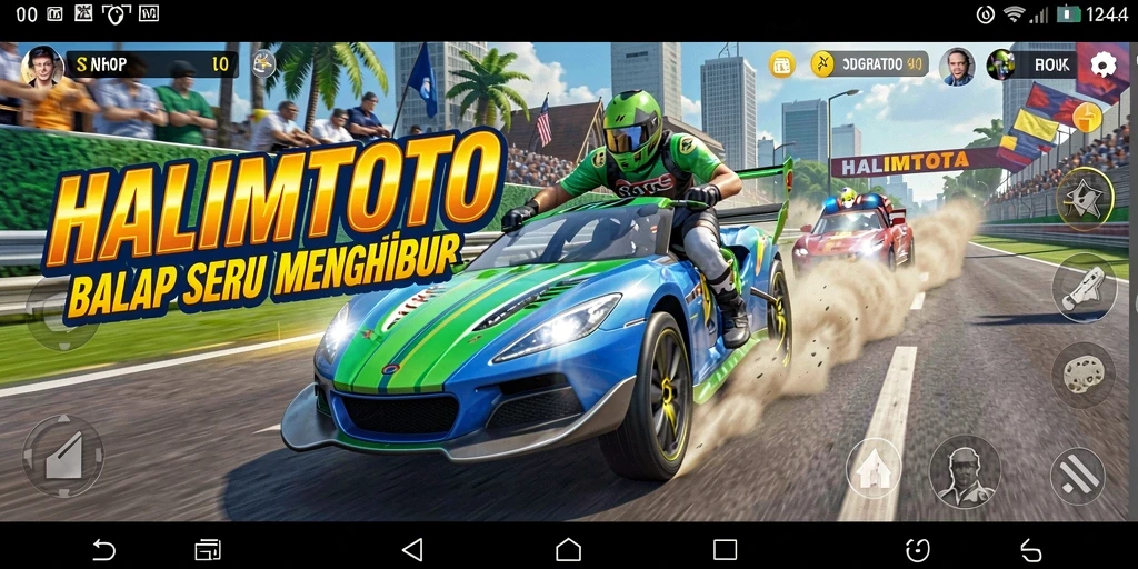 Tampilan menakjubkan dari gameplay balap HALIMTOTO.