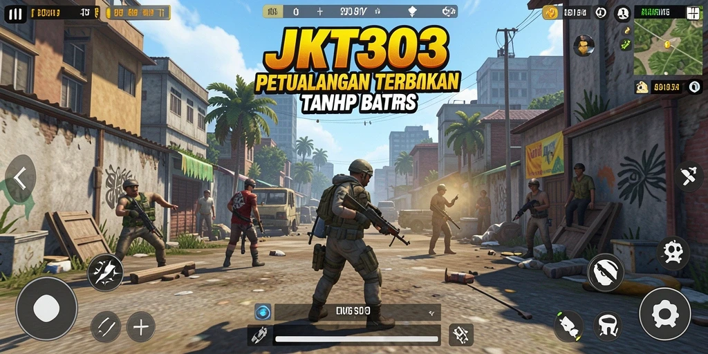 Screenshot gameplay JKT303 menampilkan petualangan di dunia terbuka.