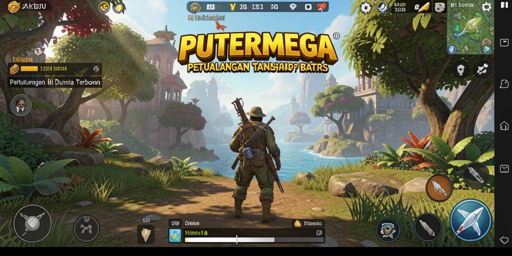 Screenshot gameplay PUTERMEGA menampilkan eksplorasi dunia terbuka yang memukau.
