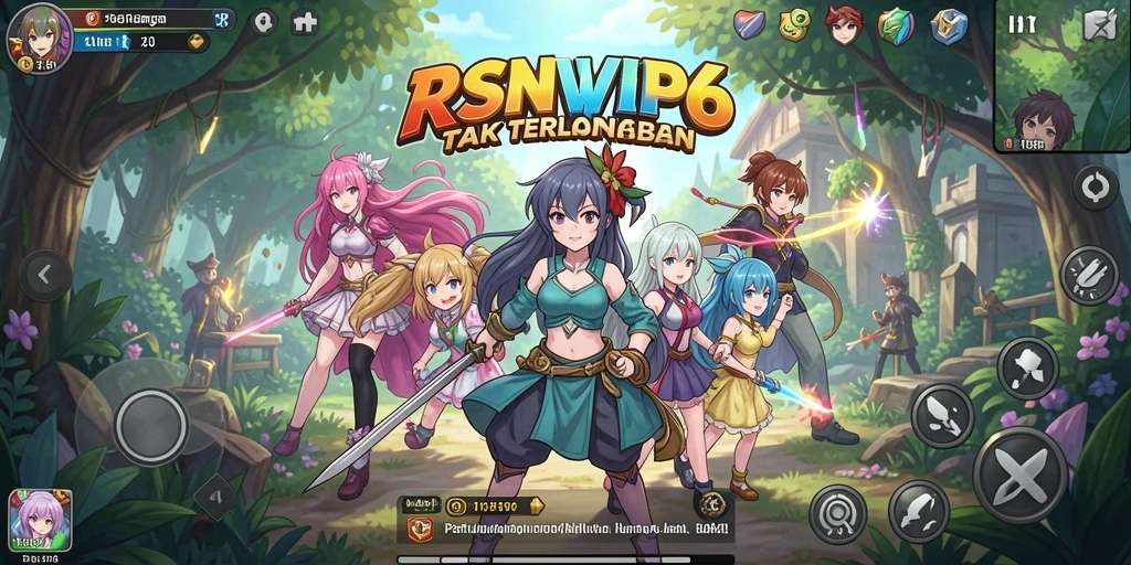 Tampilan gameplay menarik dari RSNVIP6 dengan karakter anime beraksi.