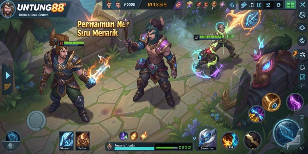 Tampilan gameplay UNTUNG88 dengan aksi seru di arena MOBA.