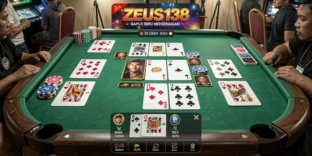Tampilan gameplay seru dari ZEUS138, permainan Gaple menyenangkan.
